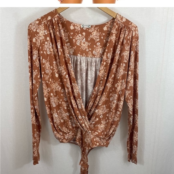 Free People Intimately Turnt Floral Print Bodysuit in Copper - Picture 5 of 5